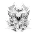 vulture with open wings tattoo design idea