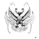 vulture with open wings tattoo design idea
