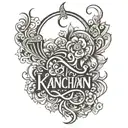 kanchan name written tattoo design idea