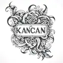 kanchan name written tattoo design idea
