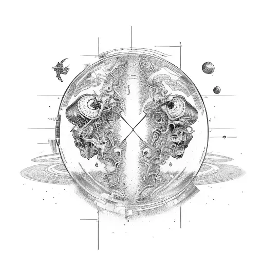 planet tattoo design idea