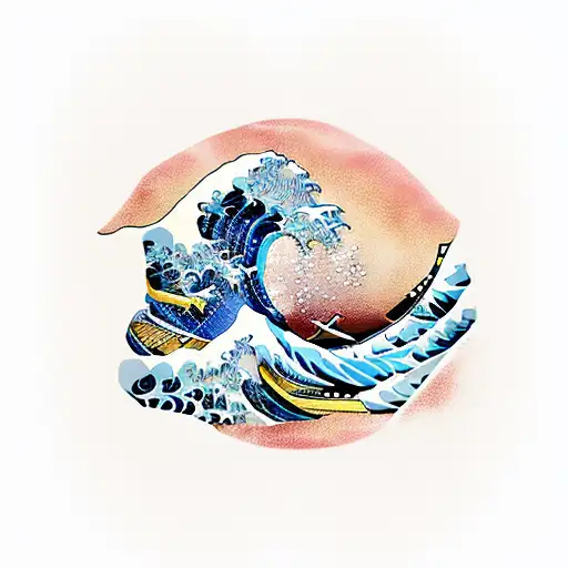 the great wave and xv tattoo design idea