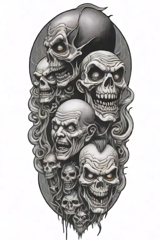 horror movie villains tattoo design idea