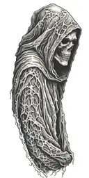 faceless grim reaper tattoo design idea