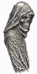 faceless grim reaper tattoo design idea