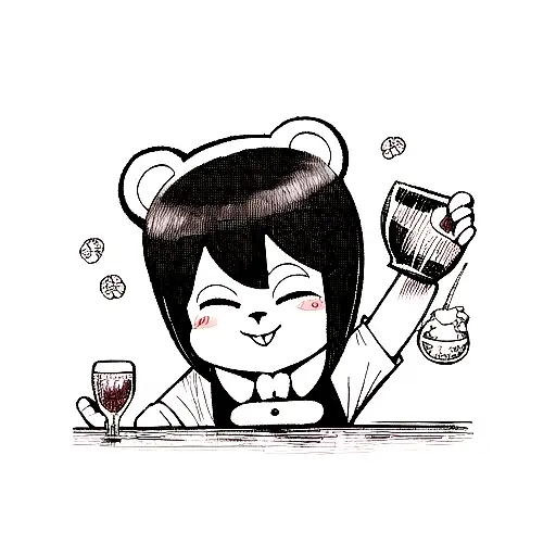 oso panda bartender tattoo design idea