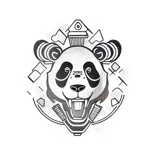 oso panda bartender tattoo design idea