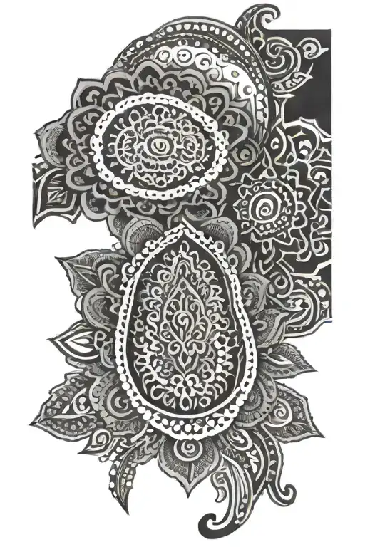 indian henna for forearm with the name Benoit incorporated  tattoo design idea