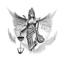 lady justice tattoo design idea