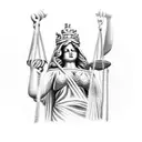 lady justice tattoo design idea