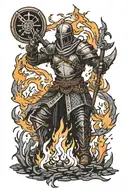 dark souls bonfire tattoo design idea