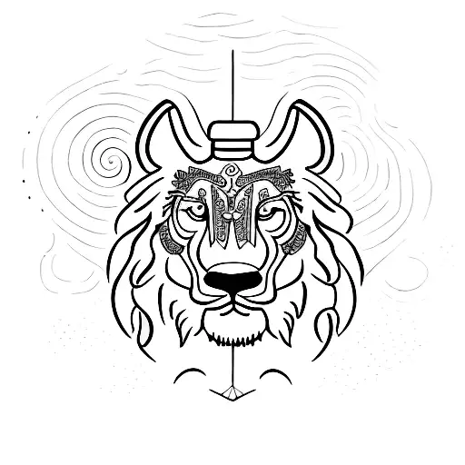 leo zodiac sign tattoo design idea