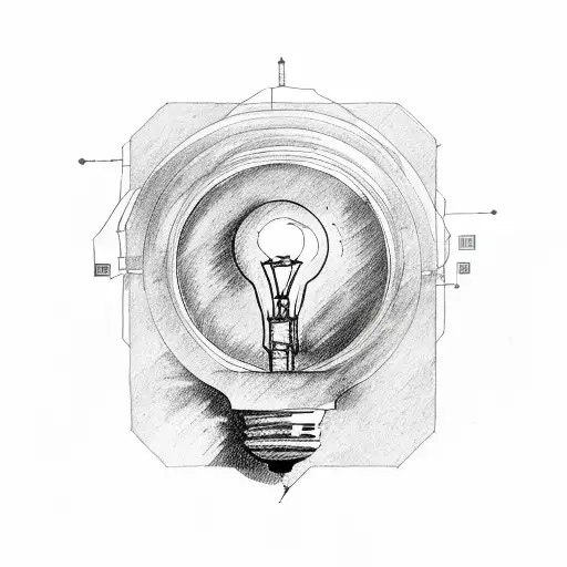 light bulb and pew tattoo design idea