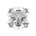 light bulb and pew tattoo design idea