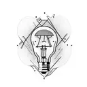 light bulb and pew tattoo design idea
