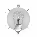 light bulb and pew tattoo design idea