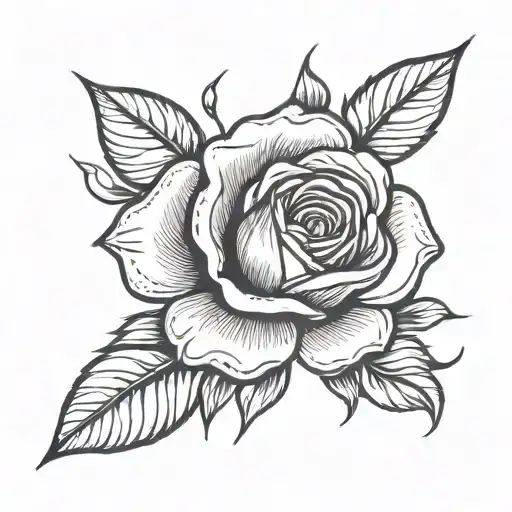small abstract rose that ha mom in it tattoo design idea