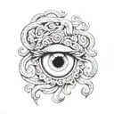 medusa with nazar evil eye tattoo design idea