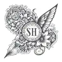 usha my wife name tattoo design idea