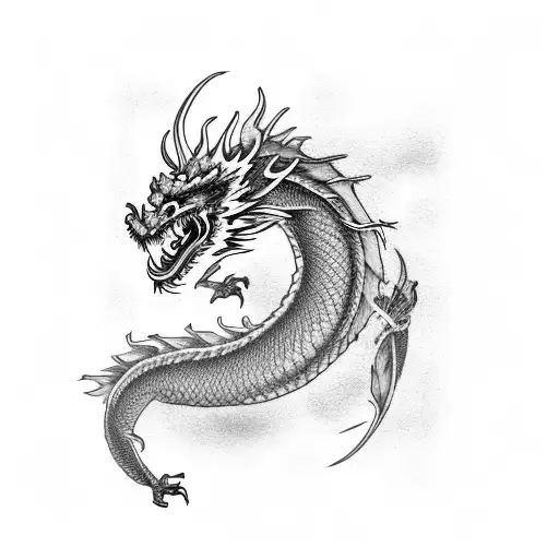 red china dragon for whole arm tattoo design idea