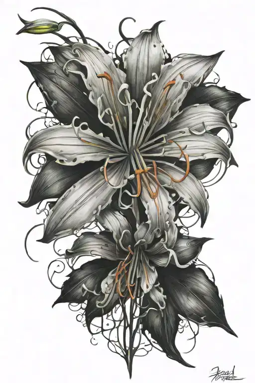 spider lily back tattoo tattoo design idea