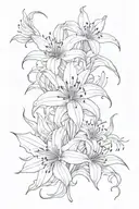 Spider Lily Back Tattoo 3NKUwBr7VPtwaDmJgfQp9F Sketch Tattoo - BlackInk AI