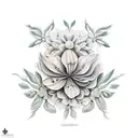 weimaraner con arreglo de flores tattoo design idea