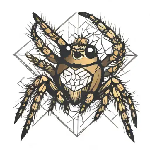 tan jumping spider tattoo design idea