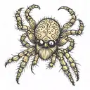 tan jumping spider tattoo design idea