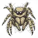 tan jumping spider tattoo design idea