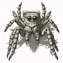 tan jumping spider tattoo design idea