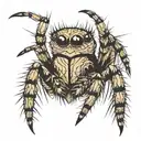 tan jumping spider tattoo design idea