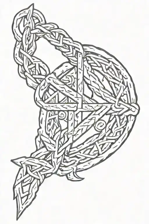 rune of luck love success strength of spirit tattoo design idea