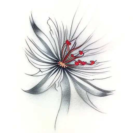 red spider lily,  tattoo design idea