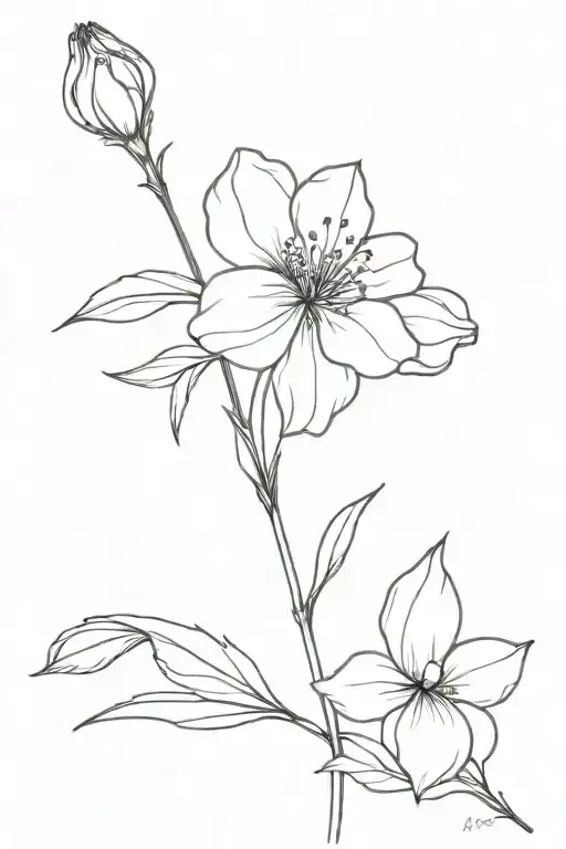 1 march birth flower, 1 January birth flower, 1 August birth flower in a boquet tattoo design idea