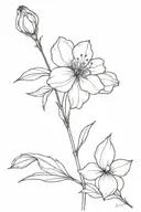 1 march birth flower, 1 January birth flower, 1 August birth flower in a boquet tattoo design idea