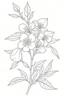 1 march birth flower, 1 January birth flower, 1 August birth flower in a boquet tattoo design idea