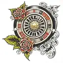 casino roulette wheel tattoo design idea