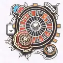 casino roulette wheel tattoo design idea