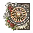 casino roulette wheel tattoo design idea