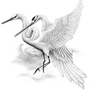 crane with wings flying tattoo design idea