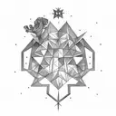 African continent outine with southern cross star constilation.  tattoo design idea