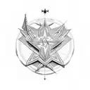 African continent outine with southern cross star constilation.  tattoo design idea