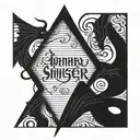 dark sinister lettering tattoo tattoo design idea