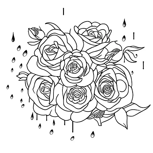 no rain no flowers  tattoo design idea