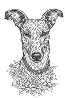 greyhound surrounded tattoo design idea