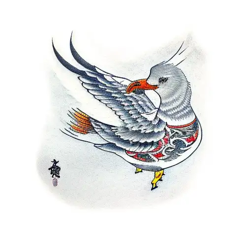 seagull tattoo design idea