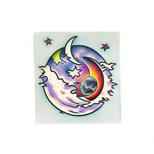 twilight autumn moon tattoo design idea