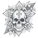 cross with skull  tattoo design idea
