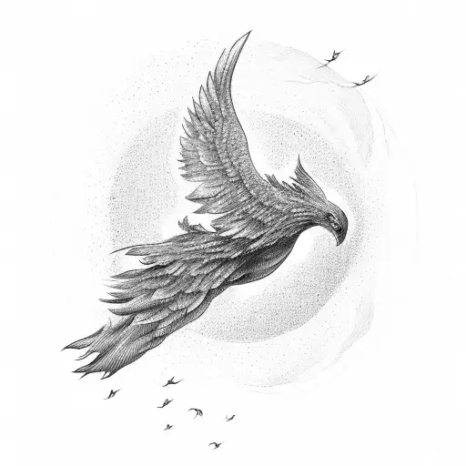 Icarus falling into a sea of thoughts tattoo design idea